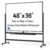 48×36 Mobile Whiteboard on Wheels, Double-Sided Magnetic Dry Erase Board
