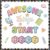 49 Pcs Awesome Things Start Here Bulletin Board Set, Composition Notebook Welcome Banner Paper Cutouts for Back to School Office Classroom Chalkboard Wall Decorations