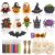 49Pcs Color Your Own Wooden Halloween Ornaments Halloween Party Favors