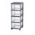 4‑Drawer Narrow Plastic Storage Drawer Cart, Black Mobile Organizer for Kitchen Bathroom Laundry Room
