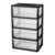 4 Drawer Storage Tower with Removable Clear Bins, Plastic Organizer, No Tools Assembly, Black