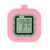 4 in 1 Visual Digital Visual Timer Battery Operation Alarm Clock with Humidity Temperature Monitor Magnetic Wall Mount Kitchen Study Timer for Classroom Office Bedroom Pink