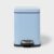 4L Blue Ribbed Stainless Steel Step-On Trash Can, Foot Pedal Lidded Compact Waste Bin for Bathroom Bedroom Vanity Apartment Indoor Use
