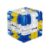 4MAZE 3D Rolling Ball Maze Puzzle Cube, Clear Transparent with Blue and Yellow Accents, Brain Teaser Challenge Game