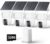 4MP Security Cameras Wireless Outdoor, No Subscription 128GB Local Storage, Solar Powered Cameras For Home Security, PTZ Auto Tracking, 4Cam-Kit, Color Night Vision Home Security Camera System,5G&2.4G