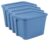 4 Pack 18 Gallon Plastic Storage Tote Bins With Snap On Lids Stackable Containers Blue