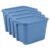 4 Pack 18 Gallon Stackable Plastic Storage Bins with Snap-on Lids, Blue