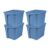 4 pack 18 Gallon Tote, Plastic Storage Bin with Snap-on Lid, Stackable, Blue