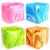 4 Pack (2.2 Inch) Slow Rise Fidget Toys,Squishies Ice Cube Shape, Sensory Toy for Kids, Stress Relief Squeeze Balls, Easter Basket Stuffers for Boys Girl(Blue+Pink+Green+Orange)