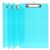 4 Pack A4 Plastic Clipboard with Ruler Metal Clip Clipboard with Hook