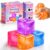 4 Pack Big Ice Cube Squishy Toys, Glitter Squishy Cube Set, Slow Rising Stress Cube Fidget Toys, Mystery Box with 4 Individual Boxes, Sensory Squeeze Toys for Kids Adults Classroom Party Favors