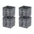 4 Pack Black & Gray Geometric Collapsible Fabric Cube Storage Bins, 10.5 x 10.5 Inch Foldable Cubby Organizer Baskets with Reinforced Handles for Closet, Shelves, Nursery & Toy Storage