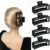 4 Pack Extra Large Matte Black Rectangle Claw Clips for Thick Long Hair