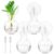 4 Pack Glass Propagation Vases for Plants with 4 Suction Cups and 2 Brushes, Hanging Window Planters, Glass Plant Terrarium Vase, Home Decor for Water Cultivating, Housewarming Present