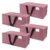 4‑Pack Heavy‑Duty Moving Storage Bags, Reusable Foldable Organizer Totes With Double‑Stitched Handles & Backpack Straps, Clear Tag Pocket For Dorm Home Relocation, Mauve
