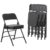4 Pack Heavy Duty Padded Folding Chair Metal with Ultra Thick Cushion Black