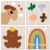 4 Pack Modular Felt Bulletin Board, 23.6″ x 23.6″ (60x60cm) Combined Self-Adhesive Pin Board, No Drill Cork Alternative for Kids Art Photos, Nursery Classroom Decor