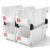 4Pack Storage Organizer Boxes,Desk Drawer Organizer, Stackable Storage Bins for Store Tools,Office Supplies,Workshop,Containers Garage(14.84″ x 8.39″x 7.01″),White