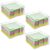 4 Pcs Acrylic Sticky Note Holders for Desk, with 4 Notepads, Square Transparent Post-it Note Holder Set, for Home, Office, School Organization, Clear Desktop Note Storage and Display