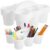 4 PCS Classroom Caddy Organizer, Desk Storage Bin with Handle, 6 Compartment Pencil and Stationery Organizer, Art Supply Caddy for Classroom, Office, Home, Kitchen