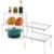 4 Pcs Clear Acrylic Cabinet Organizers, Stackable Countertop Spice Racks, Modular Shelf Risers for Kitchen Pantry Bathroom Desk Storage, Versatile Small and Large Sizes