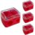 4 Pcs Dual Holes Handheld Pencil Sharpener, Red Plastic Manual Sharpener with Manganese Steel Cutting Edge, Transparent Lid for Eyeliner, Lip, Eyeshadow Pencils, Art Supplies, 1.38 x 1.18 in