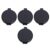 4pcs Fingerprint Ink Pad Mini Black PVC Plastic for Identification