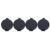 4pcs Fingerprint Stamp Pad Mini Portable Black for Identification