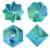 4PCS Fractal Hexagon 3D Printed Fidget Toys, Sensory Stress Relief, Holiday, Christmas & Birthday Gifts for Kids & Adults(Without Stick，3 inches-Bluegreen)