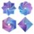 4PCS Fractal Hexagon 3D Printed Fidget Toys, Sensory Stress Relief, Holiday, Christmas & Birthday Gifts for Kids & Adults(Without Stick，3 inches-Lightpurple)