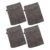 4pcs Household Face Mitts Makeup Remover Reusable Microfiber Polyester