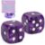 4Pcs Mahjong Dice Set with MAHJ Printed Dice Bag and Rolling Tray, Purple Pearl Dice with PU Squeeze Pouch and Noise-Reducing Pad, American Mahjong Accessories for Table Game Night, Gift for Players