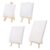 4 Pcs Mini Canvas Set, with Natural Wood Easel for Painting