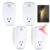 4 Pcs Motion Sensor Outlets, PIR Motion Sensor Light Socket, Indoor Light Control Smart Socket, 120° Wide Angle and 19.7 ft Range, Electrical Outlet Switch for Rooms, Corridors, Garages