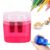 4 Pcs Pencil Sharpeners with Lid, 2027 New Dual Hole Sharpener, Colored Handheld Sharpener Suitable for Home Office (Pink-Square)