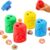 4 Pcs Pencil Sharpeners with Lid, Dual Hole Colored Handheld Sharpener，B：2