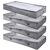 4 Pcs Underbed Storage Bins, Foldable Clothes Organizers with Clear Top, Dual Zipper Closure, Front and Side Handles, for Clothes, Blankets, Toys, Linens under Couch or Crib