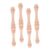 4pcs Unfinished Wood Railing Spindle Gourd Shape Beige Natural Grain