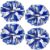 4Pcs Upgraded 12inch Metallic Cheerleading Pom Poms, HOLENGS Cheerleader Pompoms Cheer Poms for Kids Adults, Cheering Squad Pompoms for School Sports Games Dance Party (Blue and Silver)