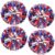 4Pcs Upgraded 12inch Metallic Cheerleading Pom Poms, HOLENGS Cheerleader Pompoms Cheer Poms for Kids Adults, Cheering Squad Pompoms for School Sports Games Dance Party (Blue and Red and Sliver)