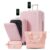 4 Piece Luggage Set with USB Port, Front Laptop Carry On, TSA Lock, Pink