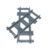 4 Piece Train, Track Plastic (RC Trains) Diagonal Cross Track (Right Crossing Track), Dark Gray, Compatible with Lego Parts Train, Track