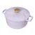 4 Quart Enameled Cast Iron Round Dutch Oven with Petal Embossed Lid, Oven‑Safe up to 500°F, All Stovetop Compatible, Lavender