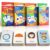 4 Set in 1, 144 Pcs Flash Cards for Toddlers 1-3, Word-Picture Recognition – Telling Time, Animal, Shape, Body Parts Flashcards for Toddler 1-3, Flash Cards for Toddlers 1-3