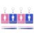 4 Sets Bathroom Hall Passes with Key Holder & Buckle, Blue Pink Restroom Pass Cards, Restroom Passes for Classroom School Office Public Restroom Use
