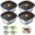 4 Sets Stainless Steel Salad Bowls with Lids, 2000 ml / 67.64 fl oz Food Storage Containers, Condiment Cups Included, Leak-Proof Design, Embossed Bottom, 7.9 x 7.5 x 3.3 in, for Lunch Meal Prep