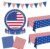 4th of July Decorations, 4th of July Paper Plates Napkins Patriotic Set