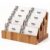 4 Tier Acacia Wood Business Card Holder,Desktop Business Card Display Stand