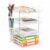 4 Tier Acrylic Desk Organizer Paper Tray with Pegboard & Pen Holder, Clear