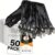 4×3 Name Badge Holder with Lanyard 50 Pack Name Tags with Clips for Badges Clear Badge Sleeve Vertical with Lanyard for ID Holders (Black)